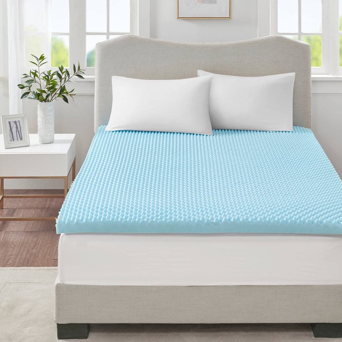 3-Inch Gel Memory Foam Topper Blue Cal King Q583