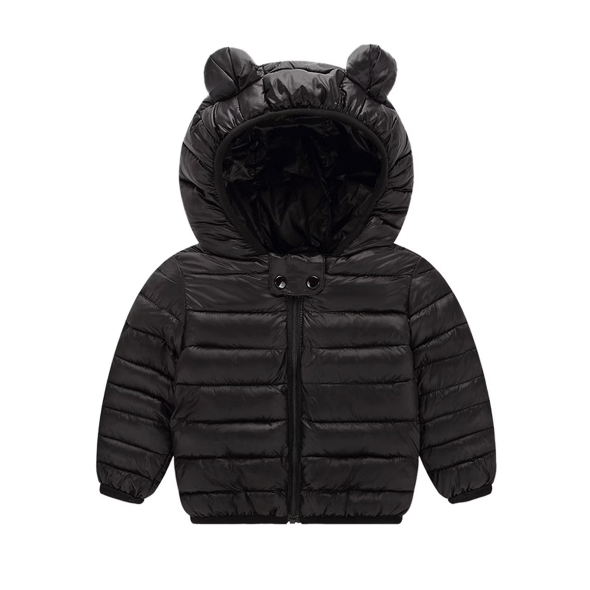 Black Hooded Windproof Coat L734535