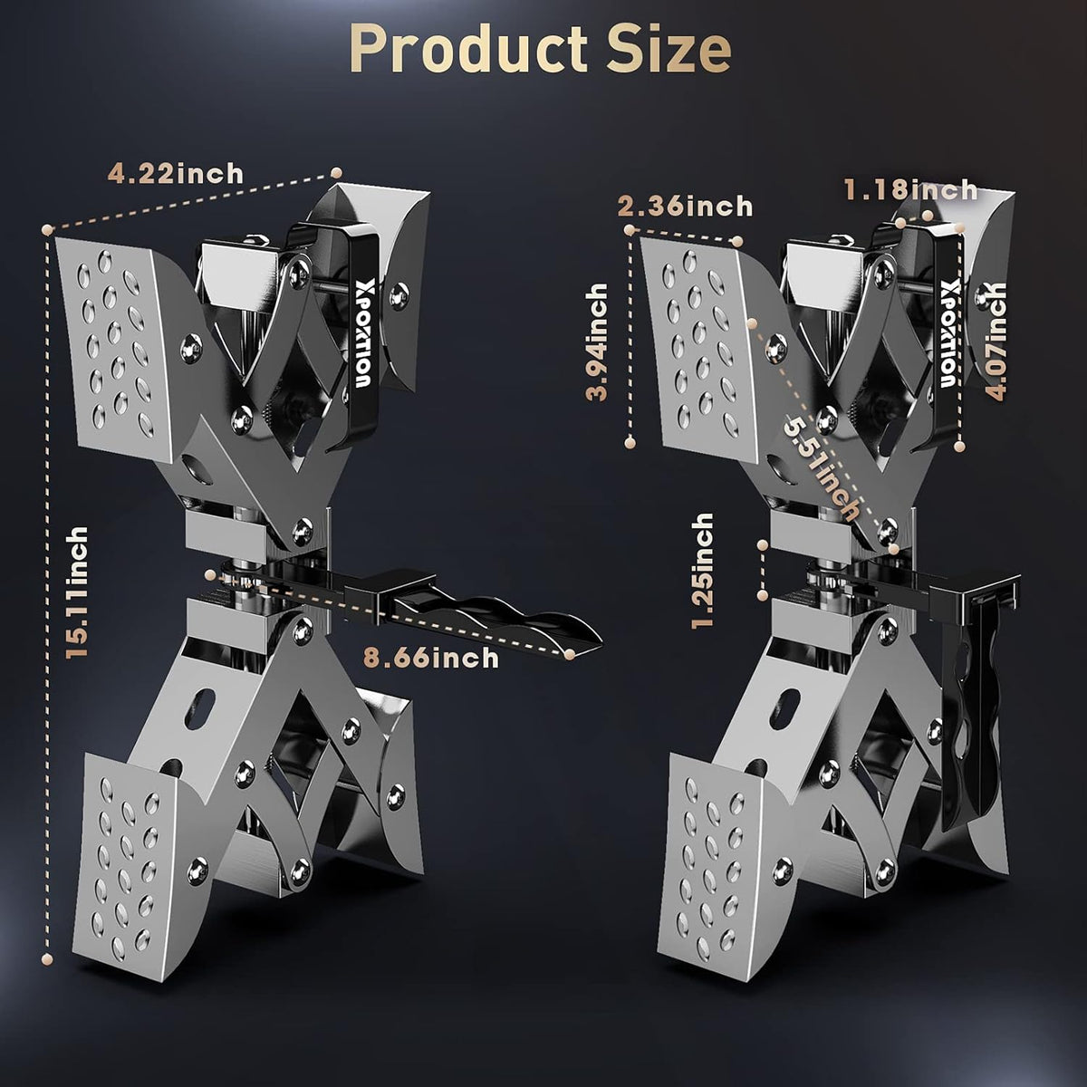 X-Shaped Wheel Stabilizer, RV Tire Stabilizers, Camper Wheel Chock Stabilizer, 2 Sets Wheel Chocks Stabilizer, RV Travel Trailer Tire Chalks Rust-Proof, Built-in Wrench (3“-10”) K920