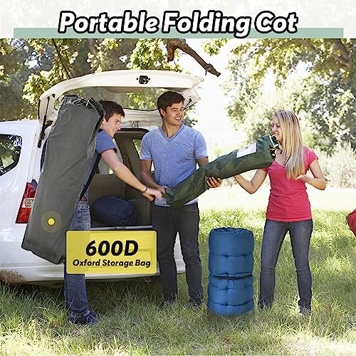 Grey Oversized Folding Camping Cot with Carry Bag N927207
