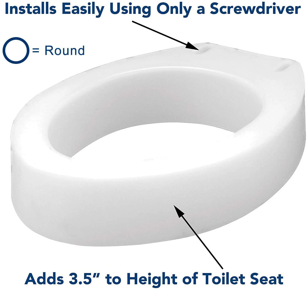 Raised Toilet Seat, White, 300 lb Capacity G630