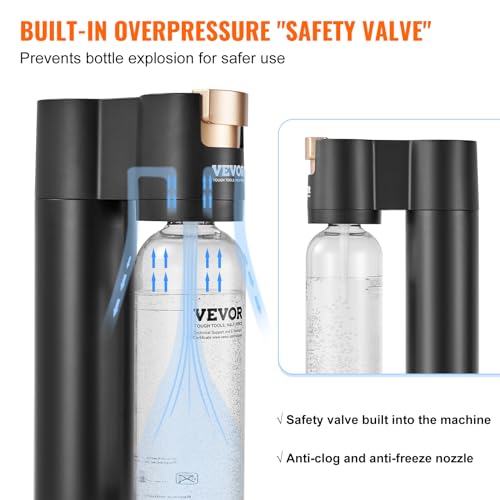Black Sparkling Water Maker with 2 BPA-free 1L PET Bottles Z245