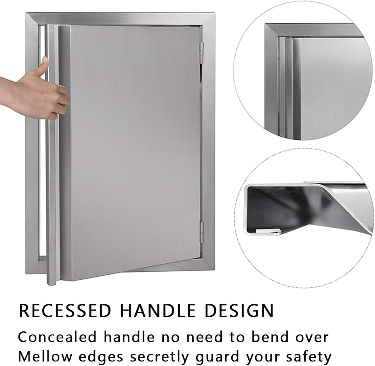 Single BBQ Access Door 304 Stainless 17 W x 24 H W60848
