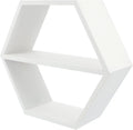 White Hexagon Floating Shelves L92170