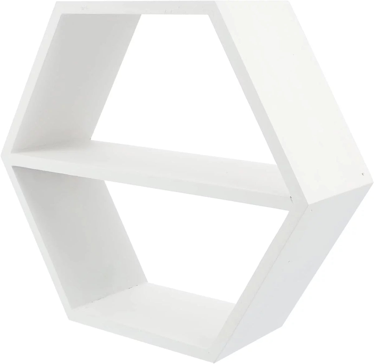 White Hexagon Floating Shelves L92170