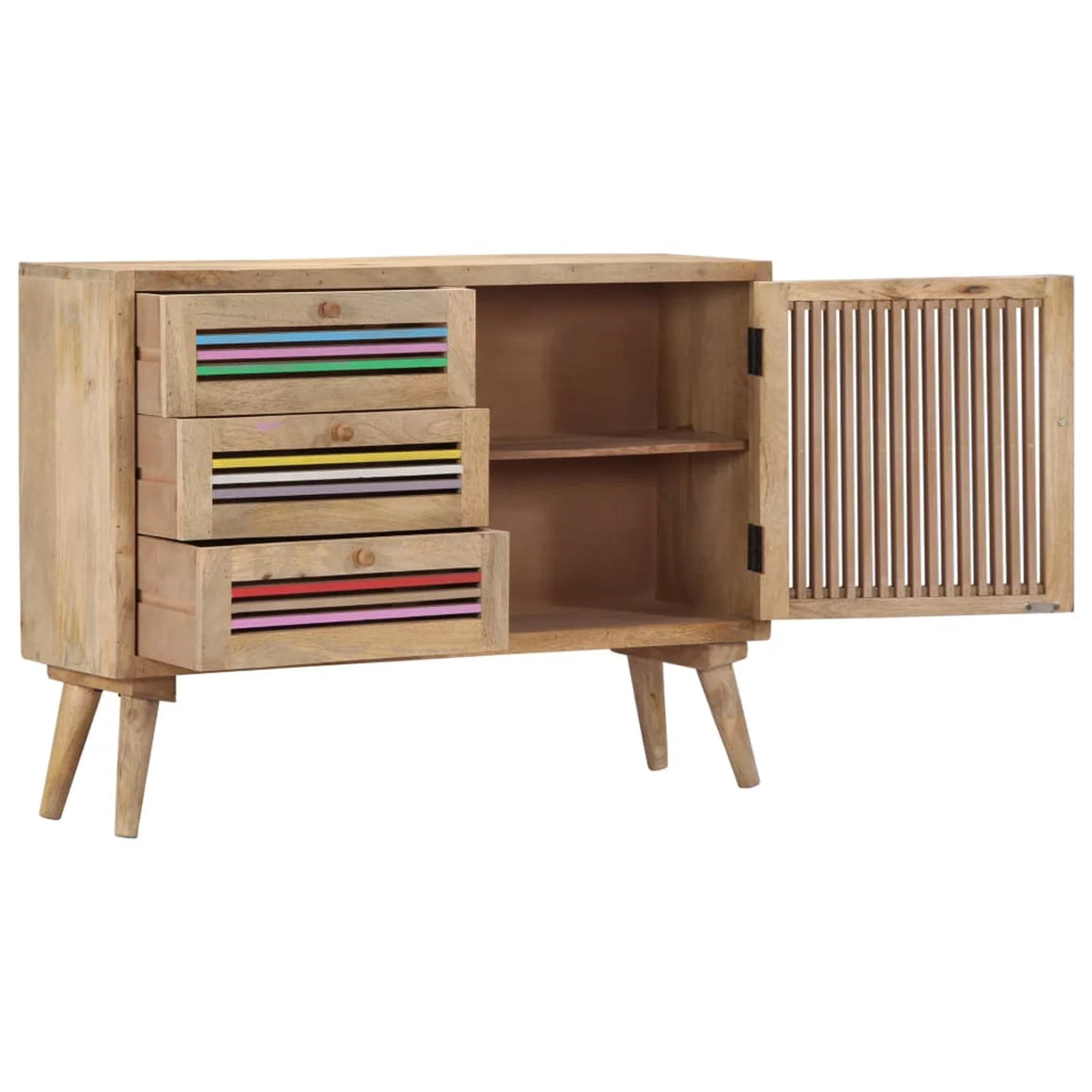 Mango Wood Sideboard with 3 Drawers and 1 Door Q82851