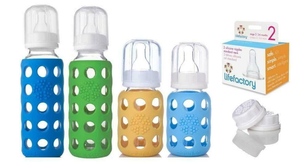 Glass Baby Bottles 4 Pack Starter Kit H20995
