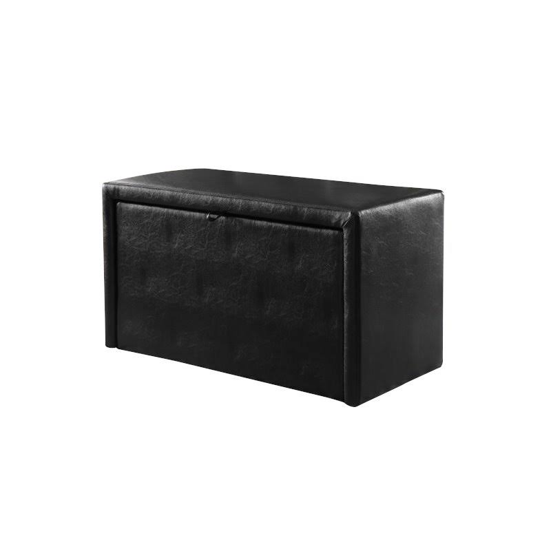 Faux Leather Bench and Ottoman Set in Dark Brown C36413