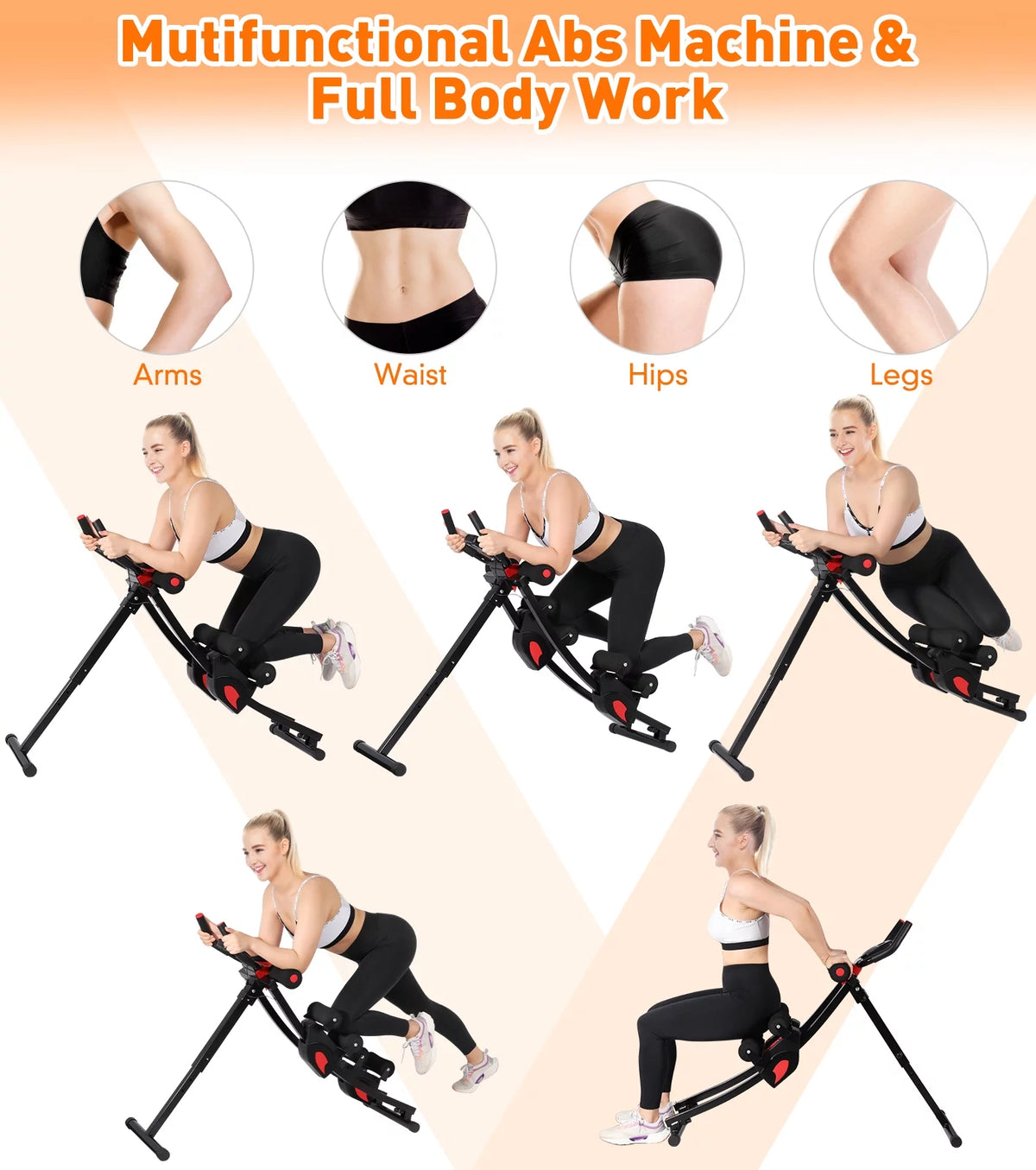 Foldable Core & Abdominal Trainer with LCD Display Y336