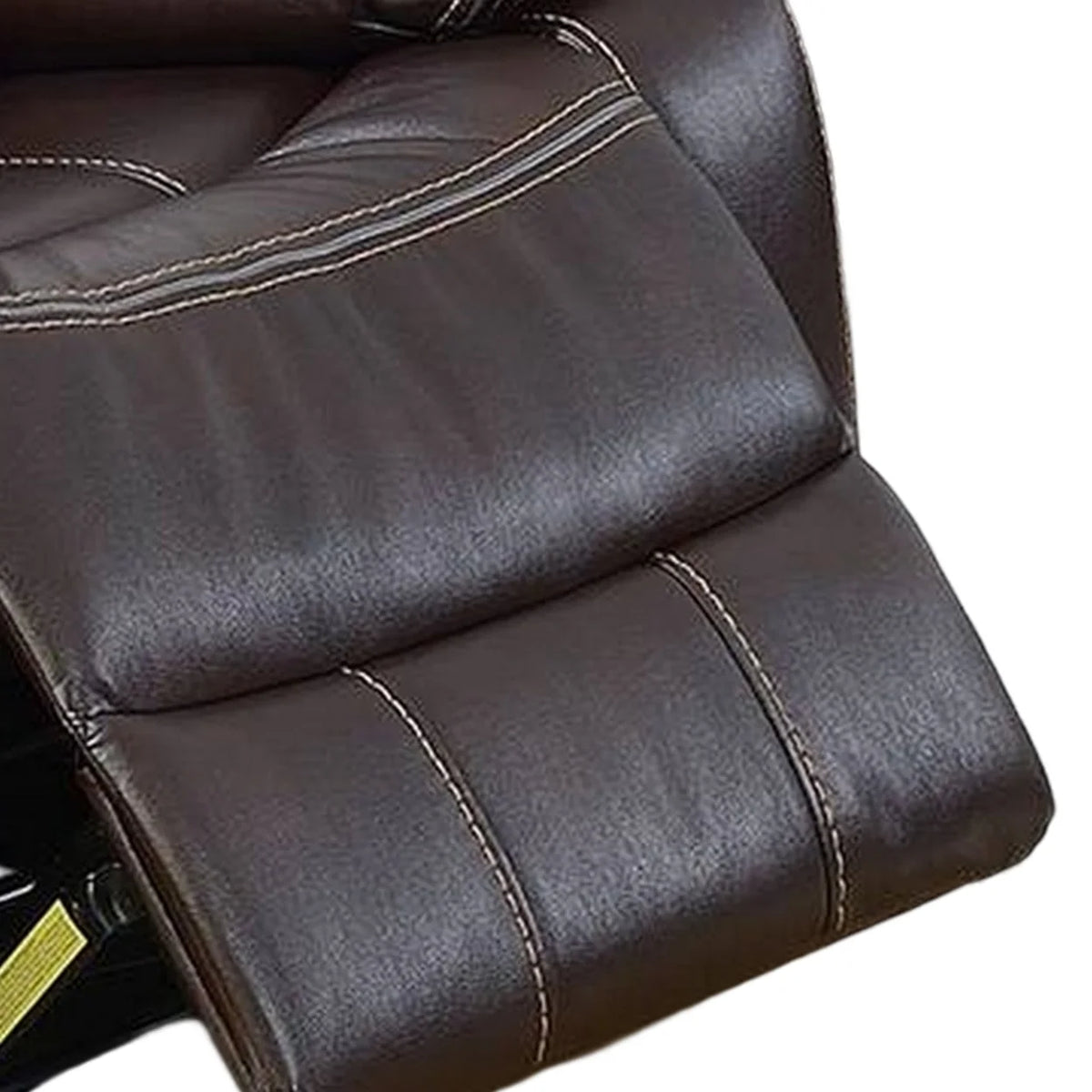 Brown Gel Faux Leather Power Recliner with USB Charging Port J8321