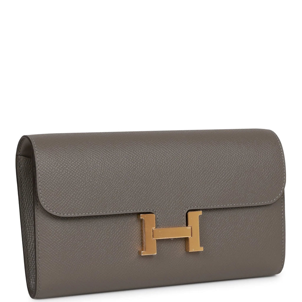 Wallet To Go Gris Meyer Epsom Gold Hardware I522289
