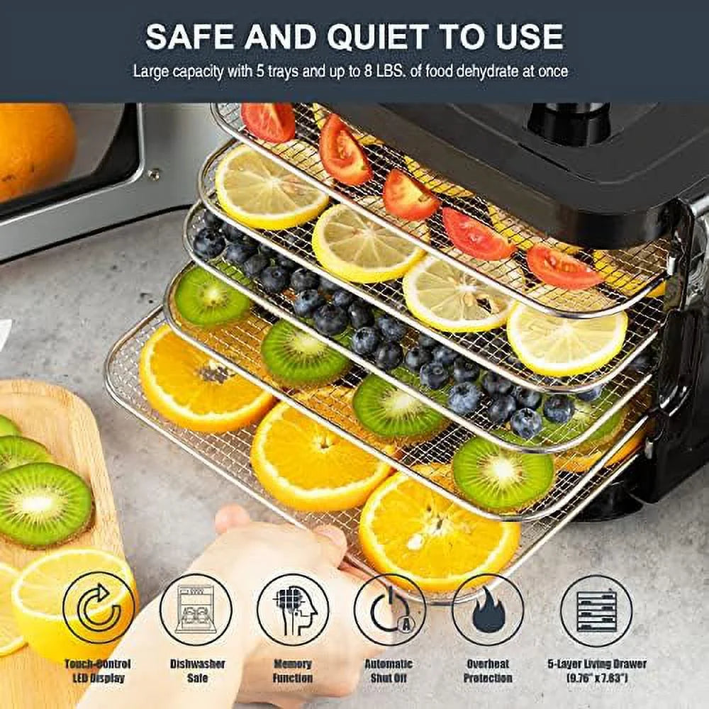 Electric Countertop Food Dehydrator with 4 Stainless Steel Trays R2680