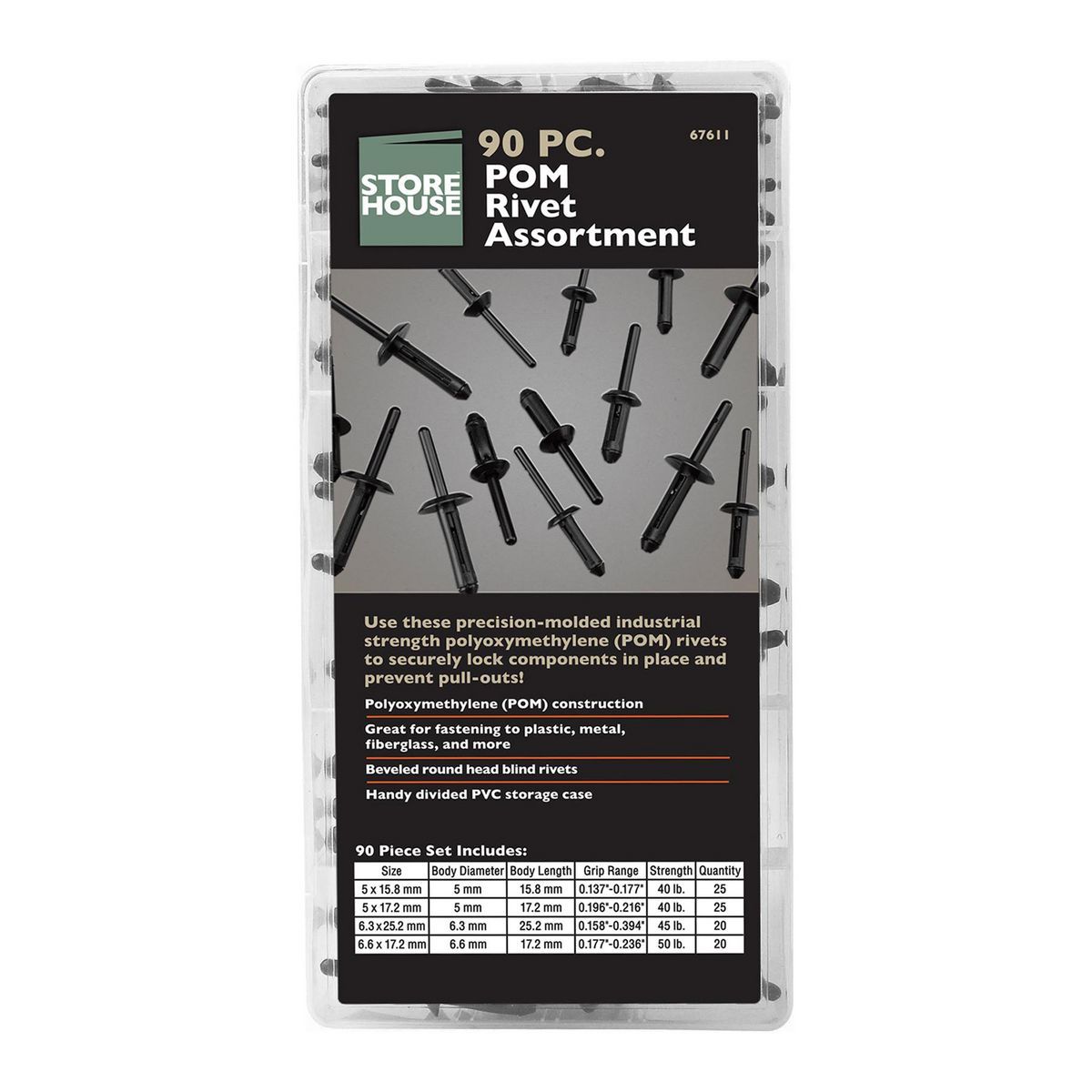 90 Piece Rivet Assortment W725230