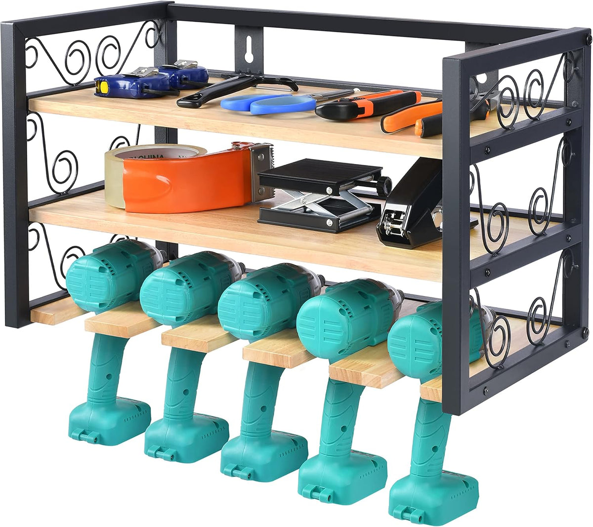 5 Drill Rack Wall Mount Power Tool Organizer, Pack of 2 R58854