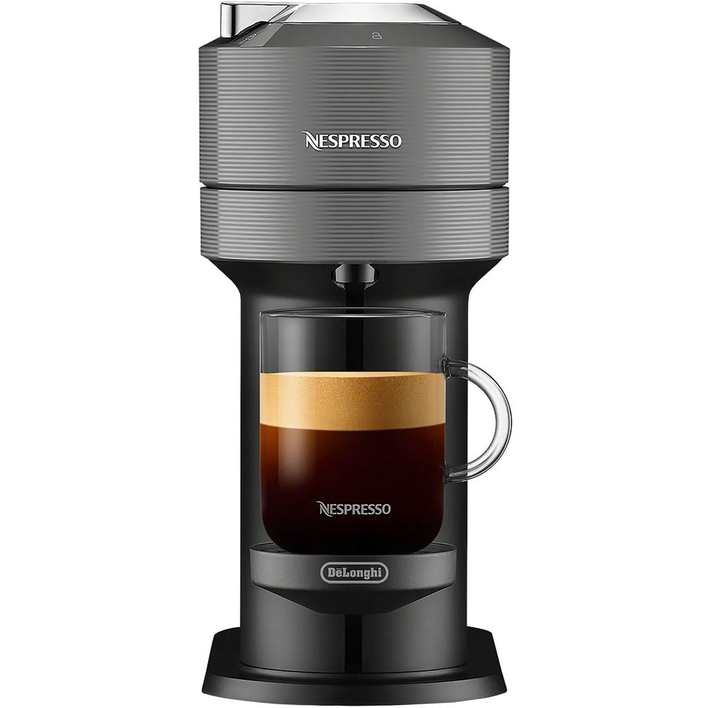Chrome Coffee and Espresso Maker with Black Milk Frother H14717