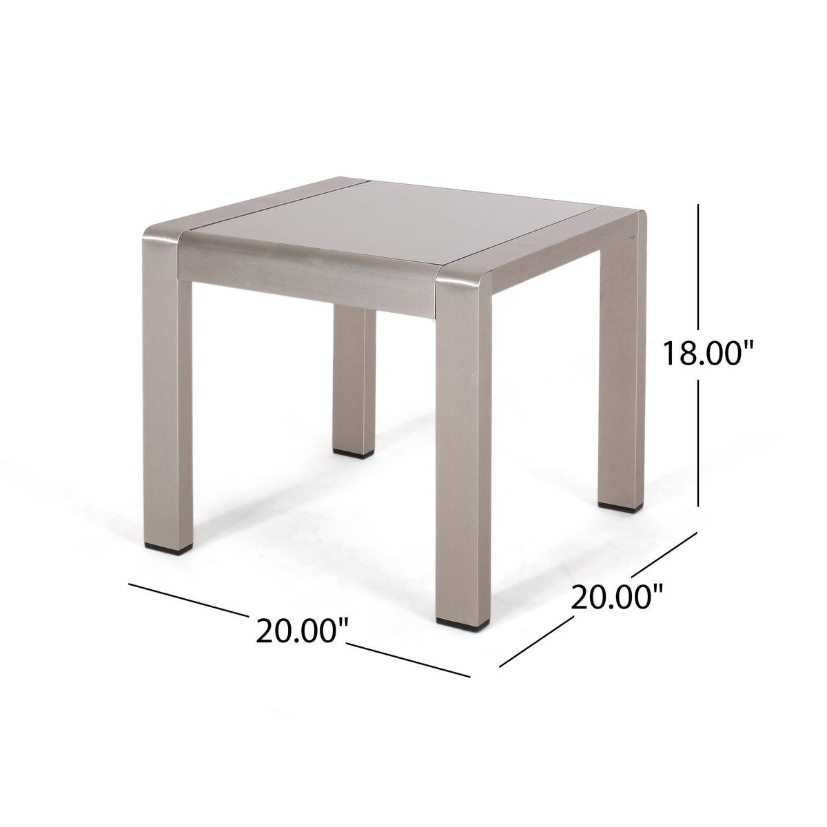 White Finish Matte White Aluminum Side Table (Set of 2) X8010