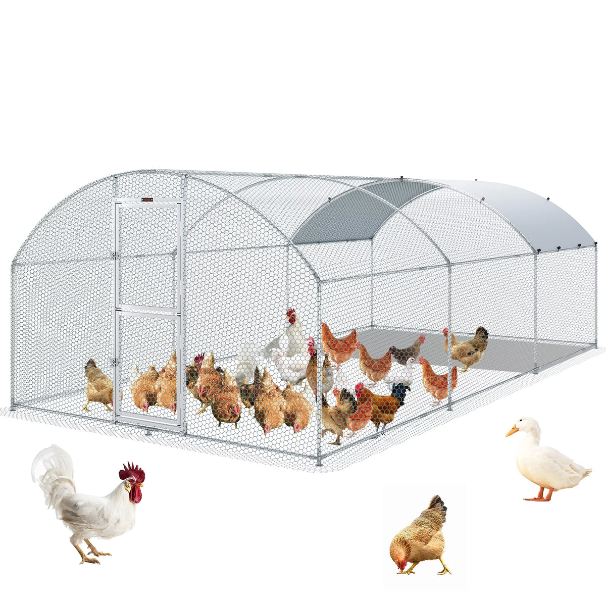 Large Metal Chicken Coop 19.7x9.8x6.6 ft C297676