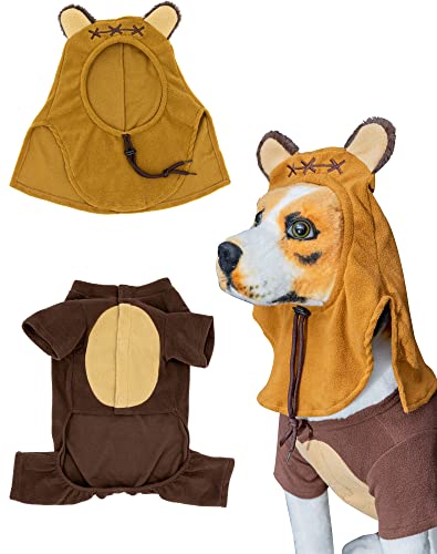Pet Costume Ears Hat Sweater Furry Clothes for Dogs Cats Q326927