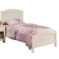 Twin Size White Wood Bed with Arched Headboard S5039