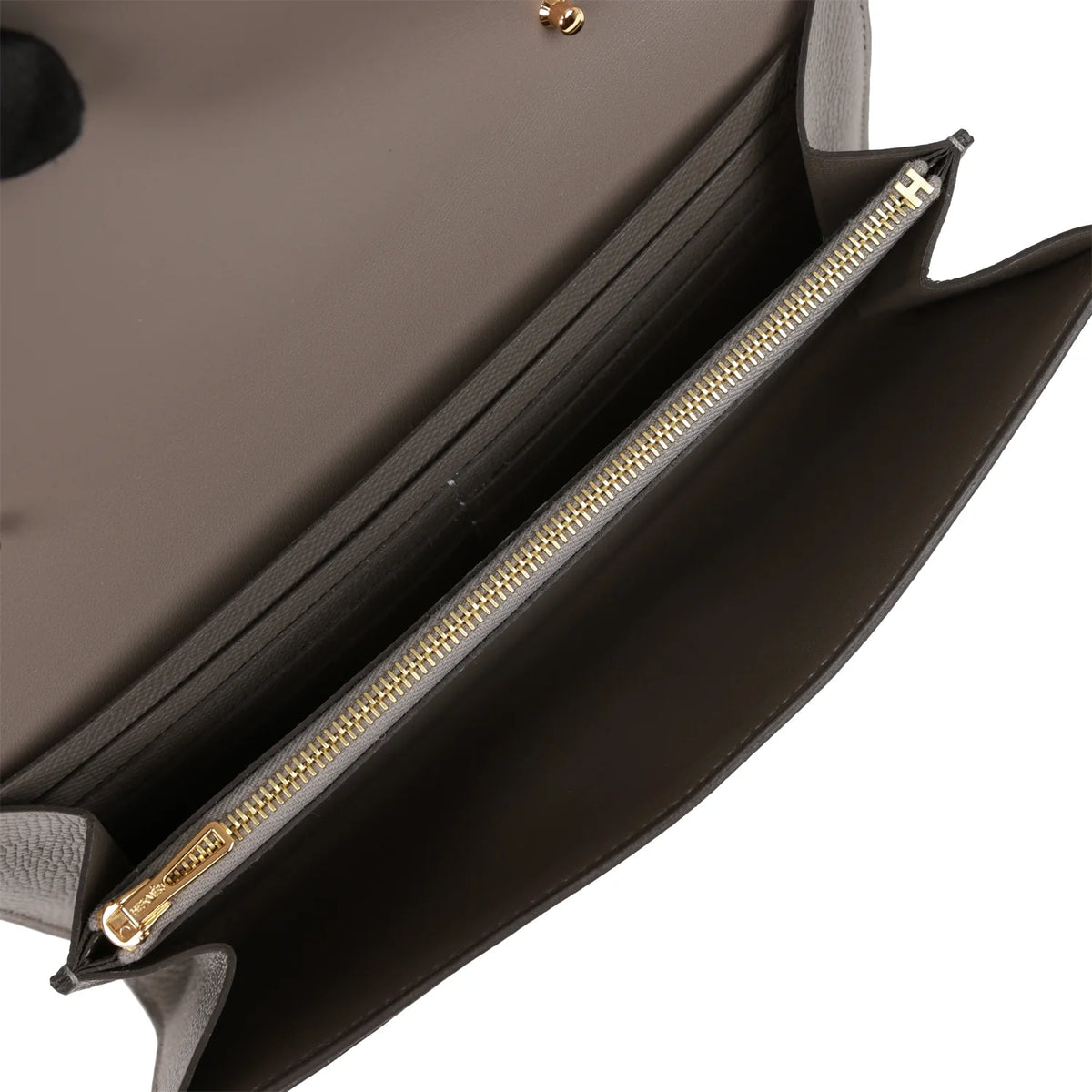 Wallet To Go Gris Meyer Epsom Gold Hardware I522289