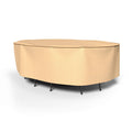 Tan Extra-Extra-Large Patio Oval Table and Chairs Combo Cover F500042