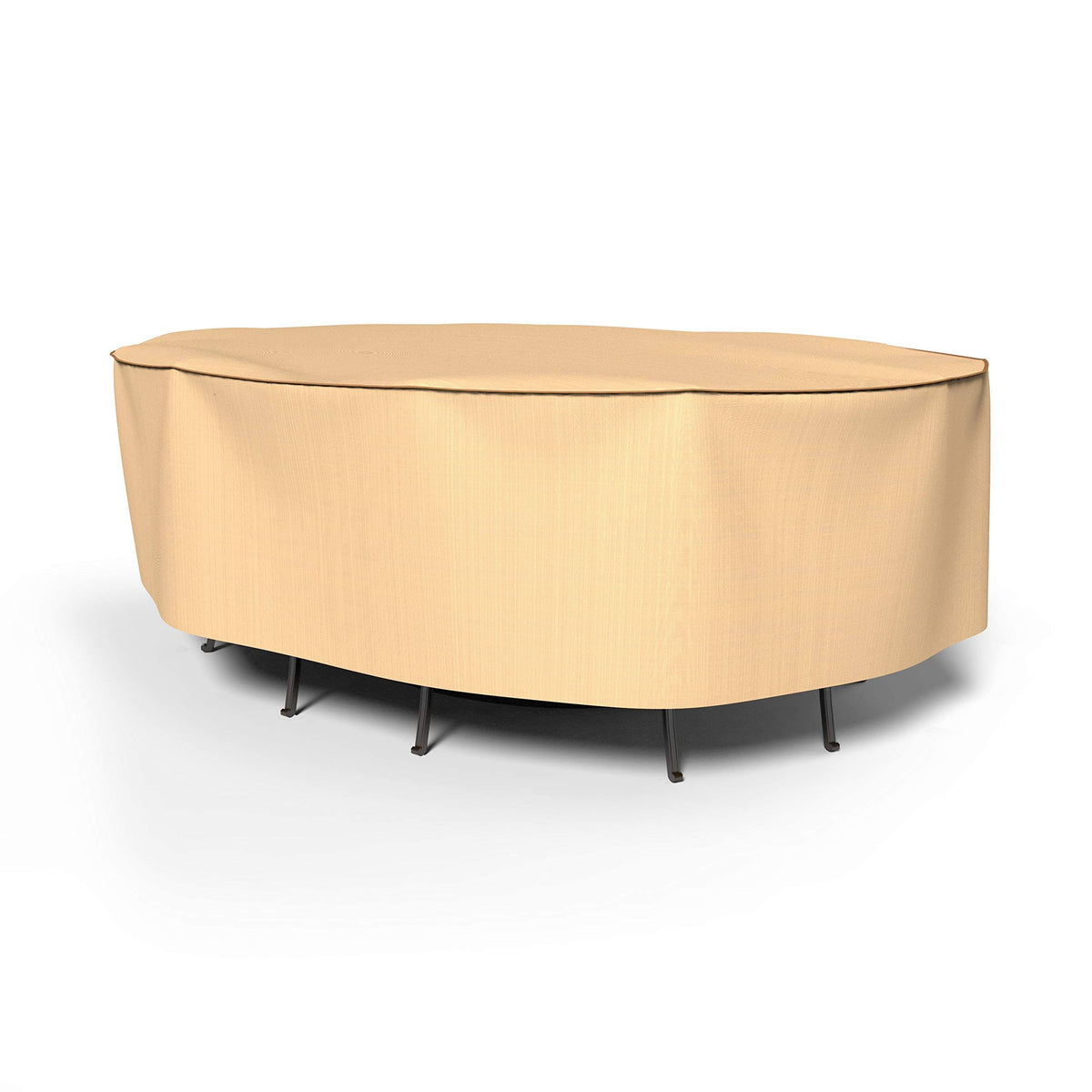 Tan Extra-Extra-Large Patio Oval Table and Chairs Combo Cover F500042