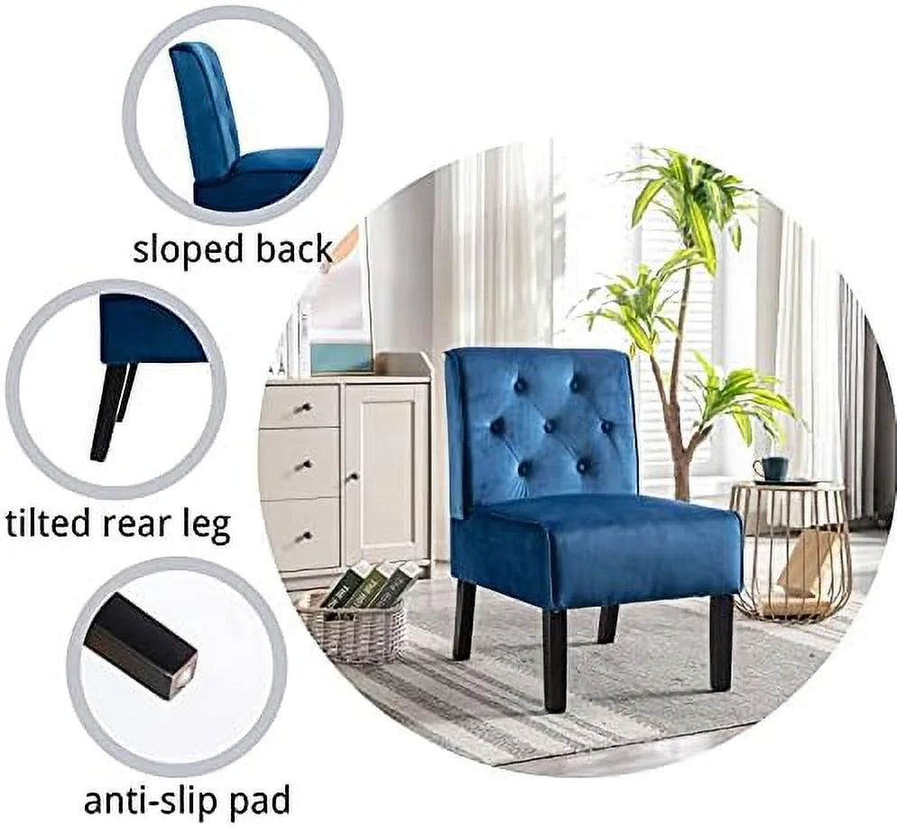 Blue Velvet Tufted Accent Chair D27593