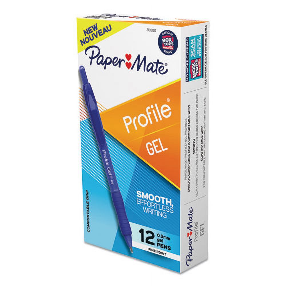 Blue Ink Retractable Fine 0.5 Mm Gel Pen, Dozen T73126