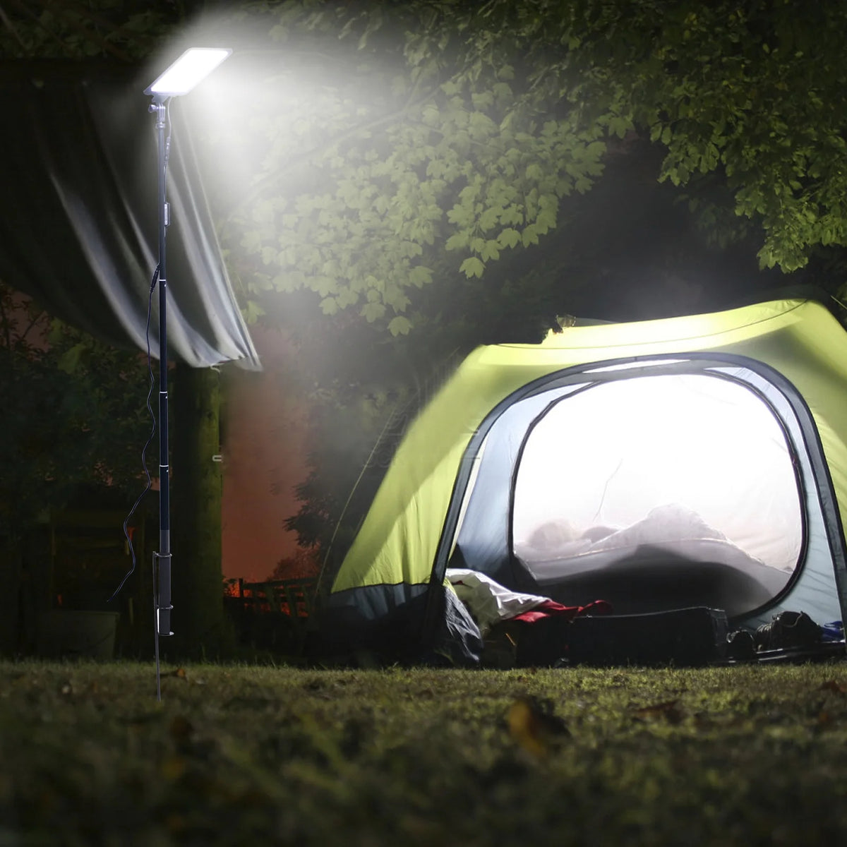 LED Camping Light, 12V 10000 Lumen Portable Outdoor Light with Telescoping Pole Magnetic Base L901