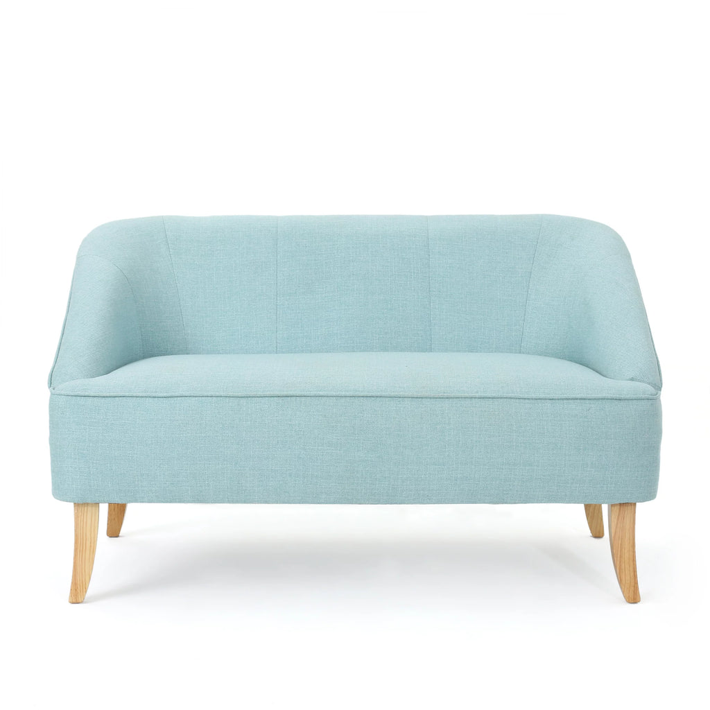 Light Blue Fabric Loveseat I27322