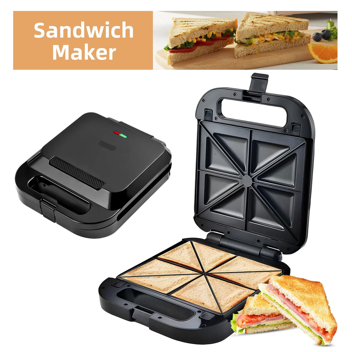 3-in-1 Nonstick Electric Donut Maker with 3 Plates C343