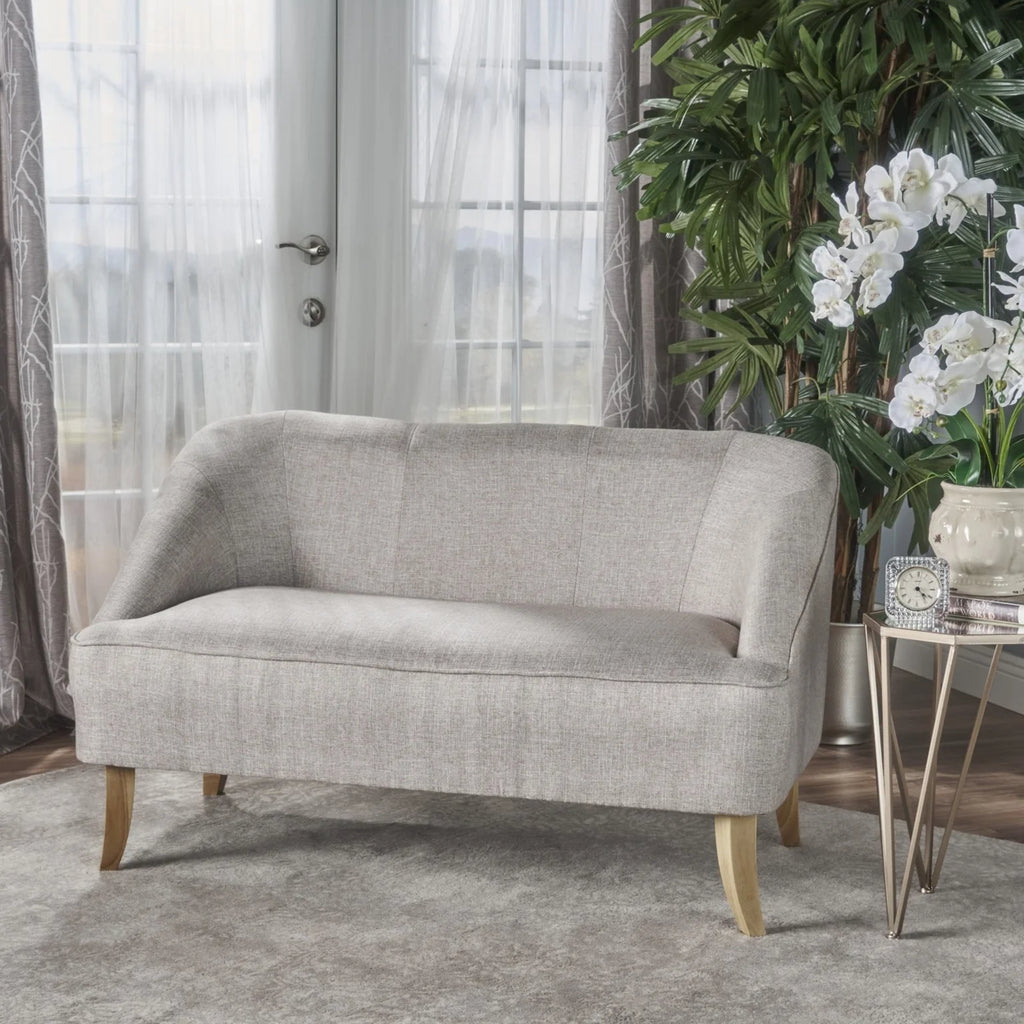 Light Blue Fabric Loveseat I27322