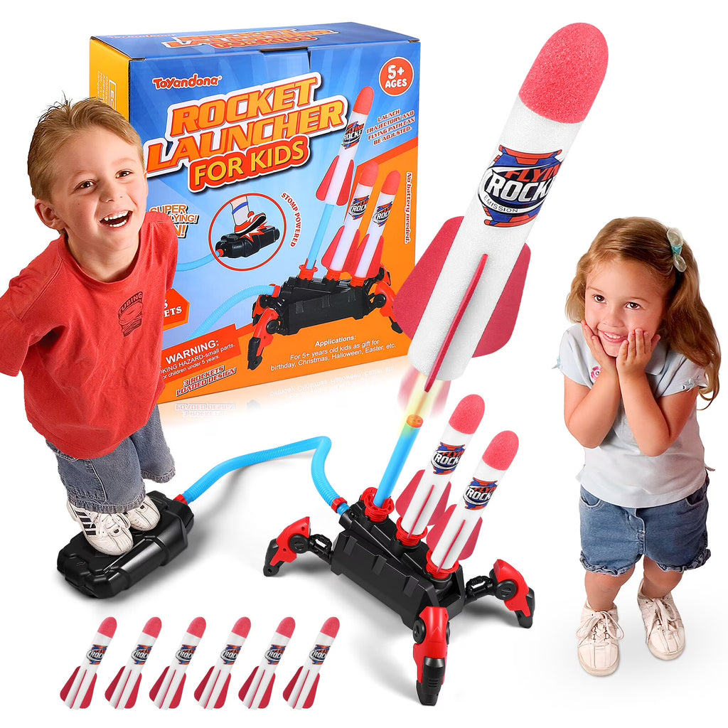 1 Set Outdoor Stomp Launch Foam Rockets Toy G81200