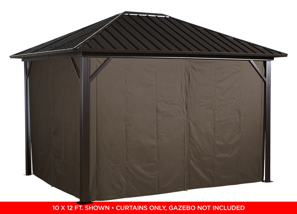 10 x 10 ft. Brown Polyester Curtains Z512317