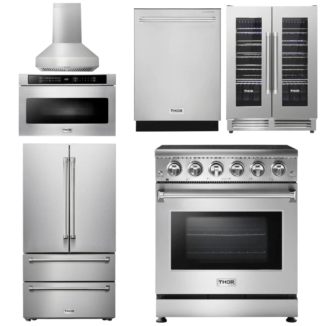 30 Electric Range, Range Hood, Microwave, Refrigerator, Dishwasher, Wine Cooler K7673