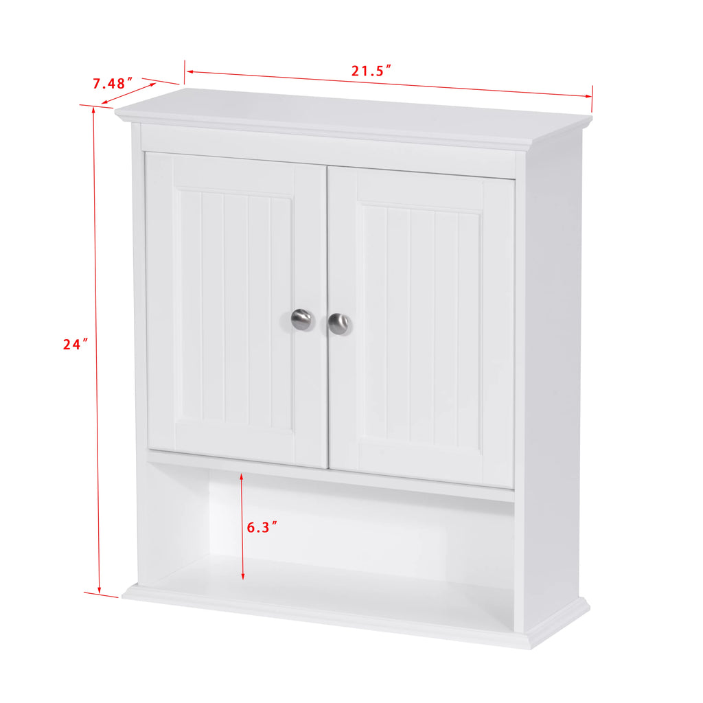 Wall Mounted Wood Bathroom Cabinet with Doors and Shelves L84293