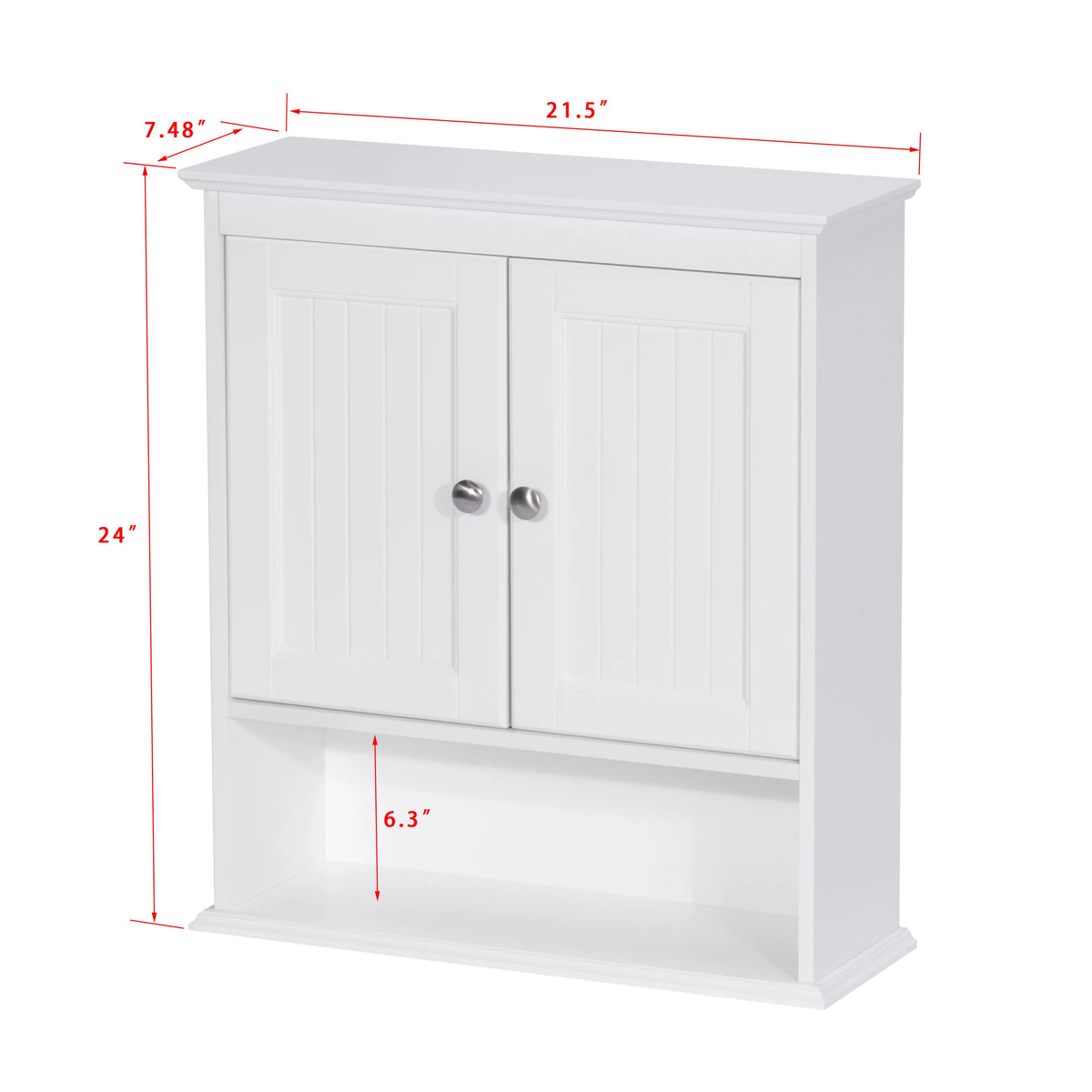 Wall Mounted Wood Bathroom Cabinet with Doors and Shelves L84293