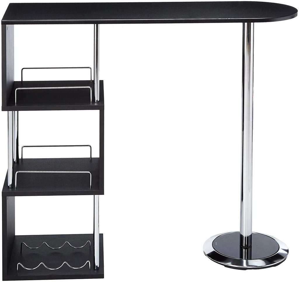 Modern Bistro Bar Table with Wine Rack F380