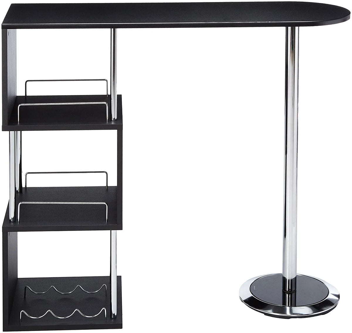 Modern Bistro Bar Table with Wine Rack F380