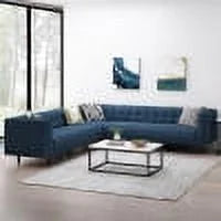 Navy Blue and Dark Brown 7 Seater Fabric Sectional Sofa A148107