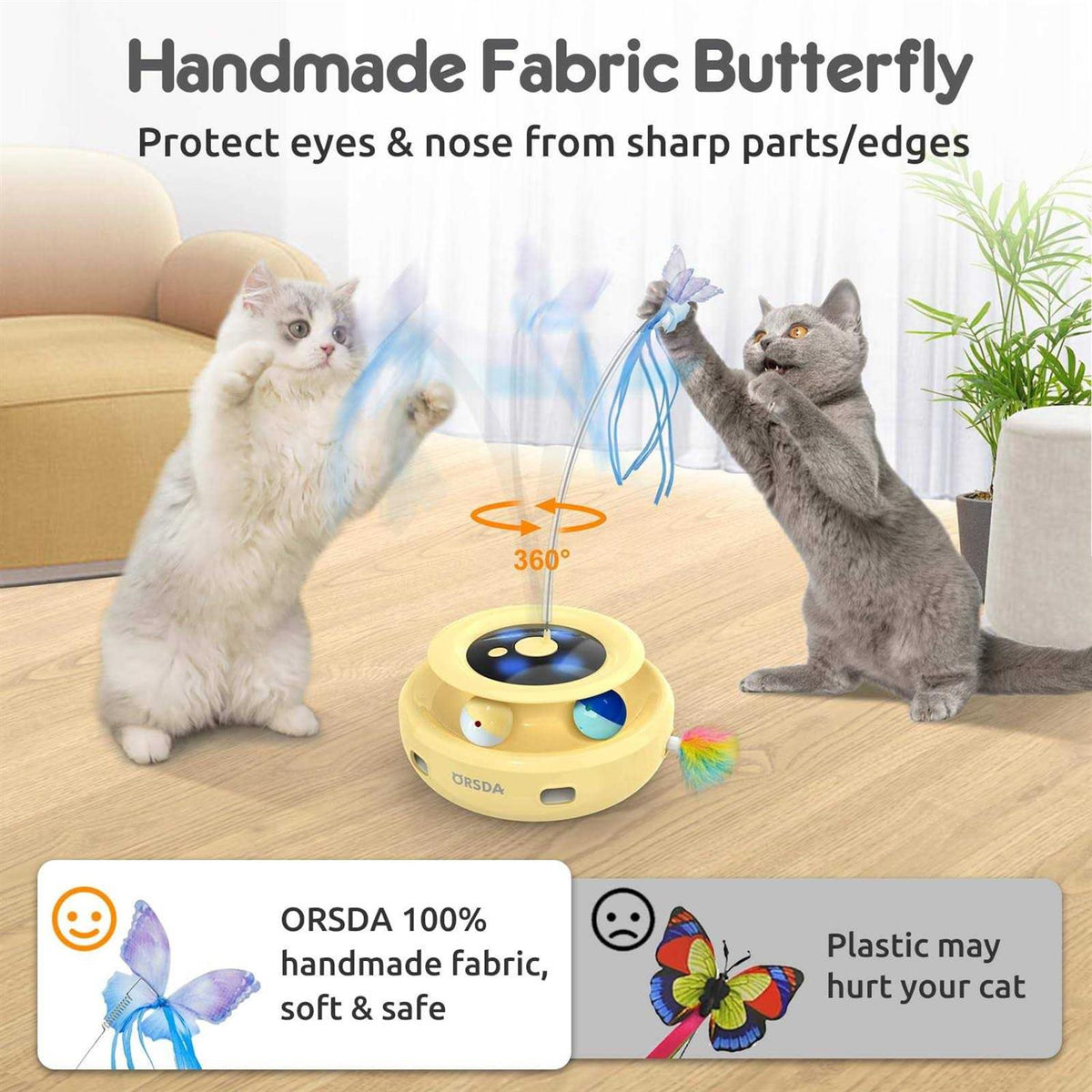 3-in-1 Rechargeable Interactive Cat Toys M20713