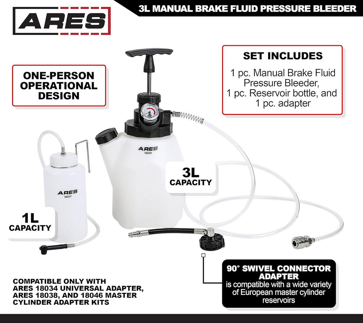Manual Brake Fluid Pressure Bleeder Set L8238