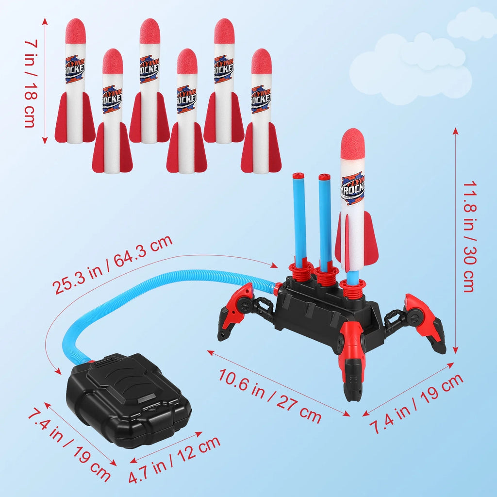 1 Set Outdoor Stomp Launch Foam Rockets Toy G81200
