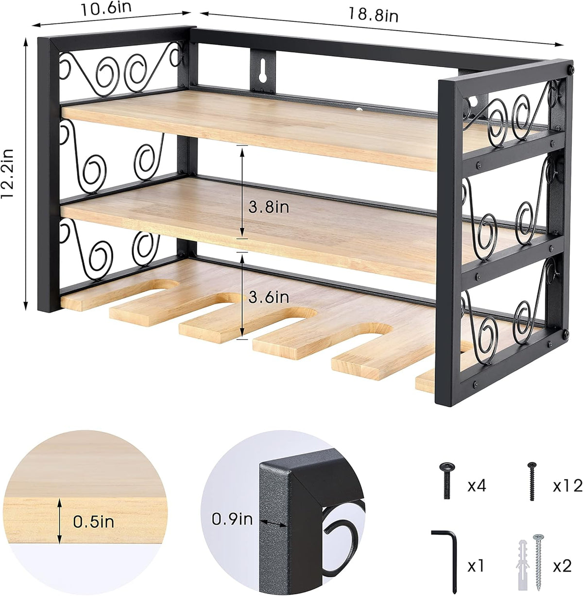 5 Drill Rack Wall Mount Power Tool Organizer, Pack of 2 R58854