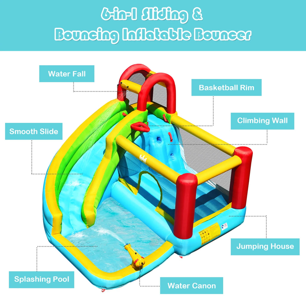 Inflatable Kids Water Slide Bounce House Splash Water Pool H90407