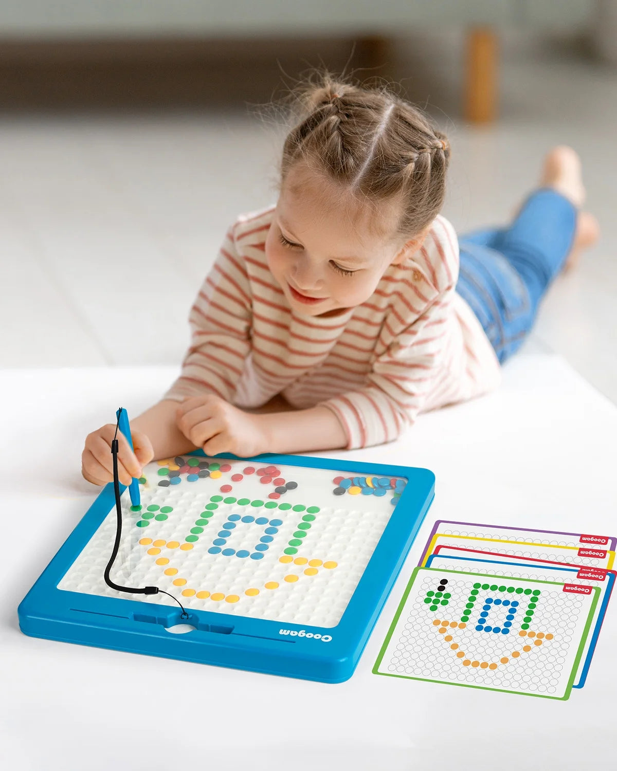 Magnetic Drawing Board with Pen and Dot Beads U49728