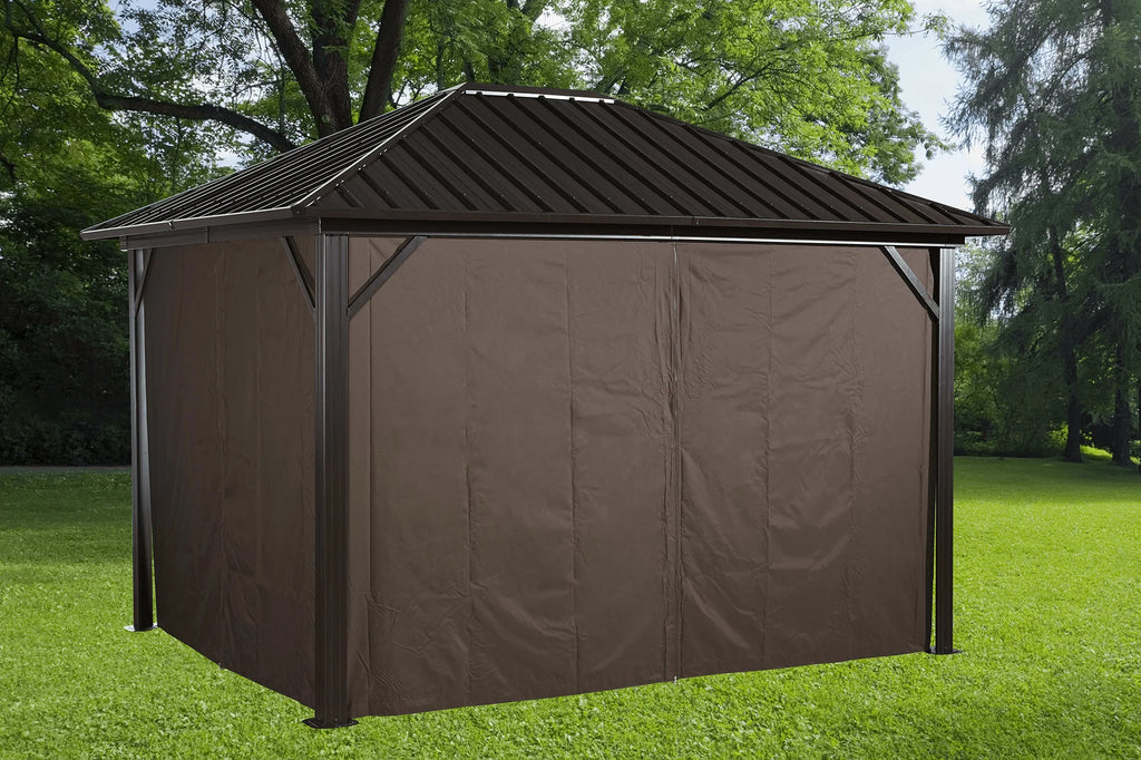 10 x 10 ft. Brown Polyester Curtains Z512317