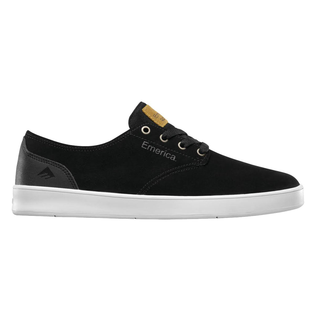 Black/Black/White Laced Shoes O933