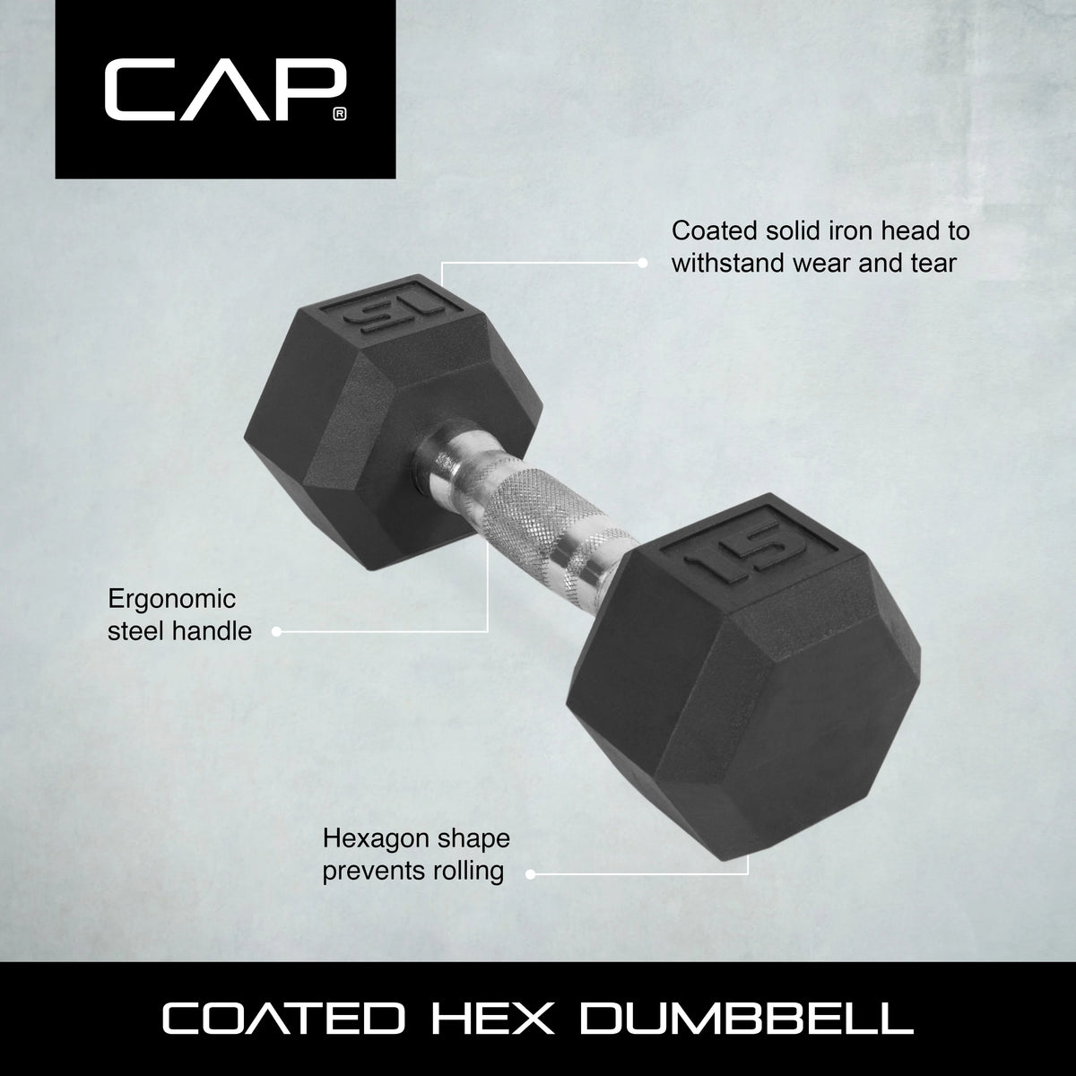 70lb Coated Hex Dumbbell V882