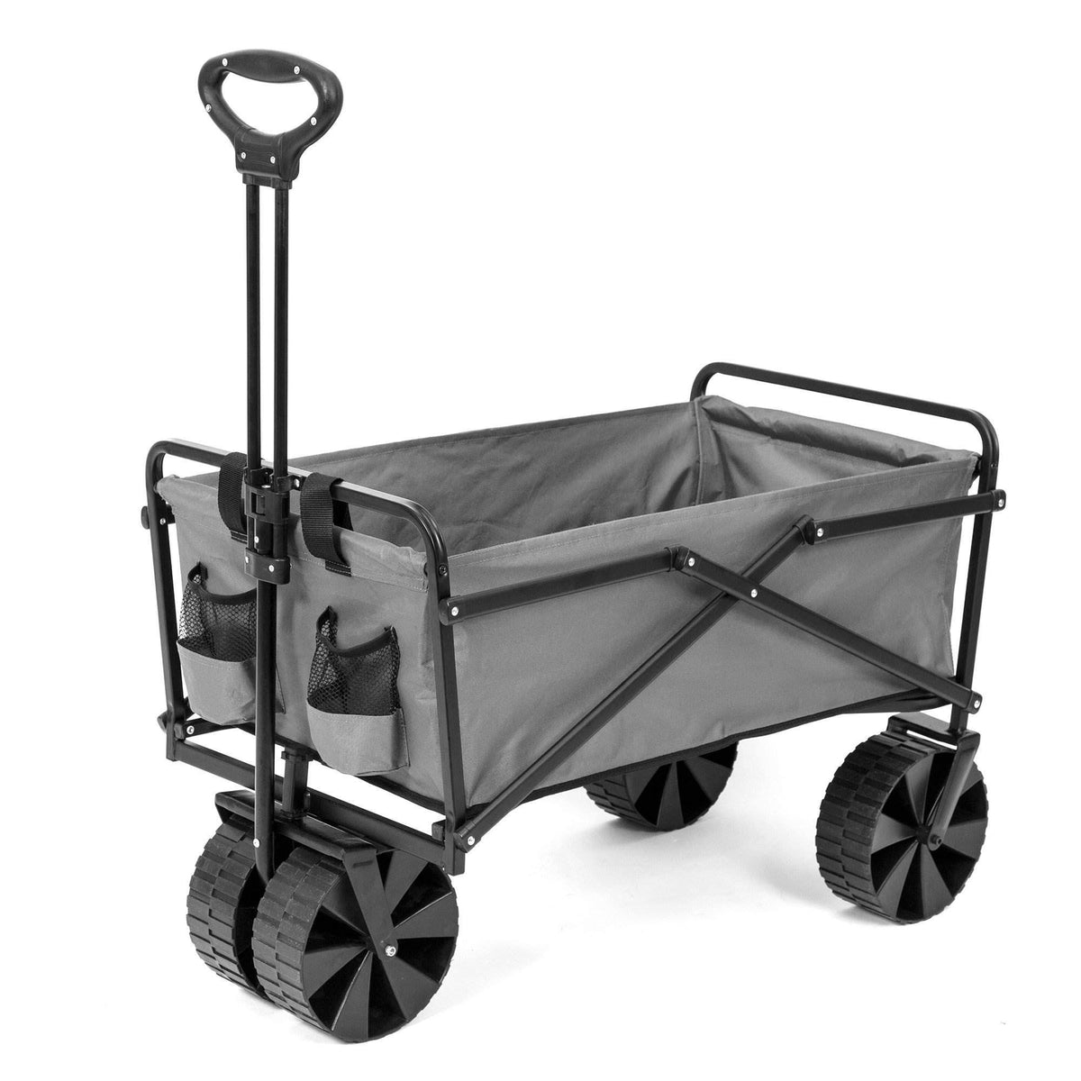 Gray Collapsible Steel Frame Utility Beach Wagon Cart D7183